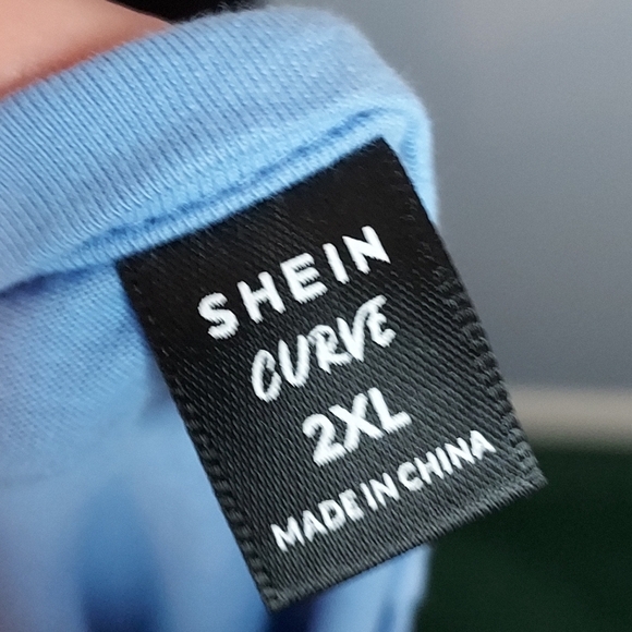 Shein Curve Size 2XL Light Blue T-Shirt Dress - Picture 5 of 6